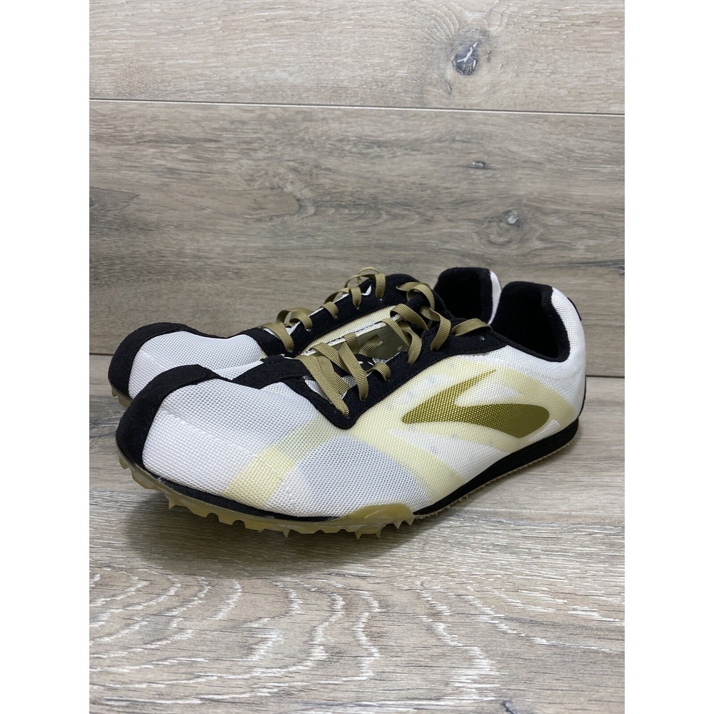 Brooks White Gold Black Mens Size 11.5M Black Track & Field Shoes